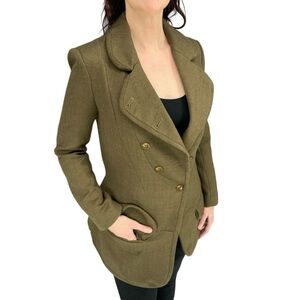 Marisfrolg Olive Wool-Blend Coat – Double Breasted – Size 38
